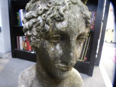 A white possibly marble Bust of a Grecian lady reputably off the P