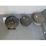 Of fishing interest; three vintage fishing reel including a Grice and Young Ltd example