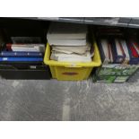3 Boxes of mixed books, stamps, sheet music etc