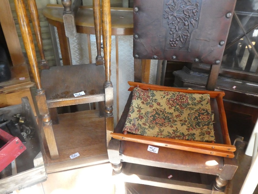 Quantity of furniture to incl. wooden glazed corner cabinets, trolleys chairs, pot cupboards, plant - Image 3 of 5