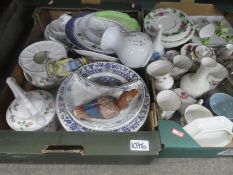Three boxes of good quality tea and dinner ware including Doulton, Laura Ashley