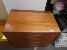 A teak G plan bank of four long drawers