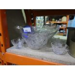 A glass punch bowl, fruit bowl etc