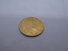 22ct gold Half Sovereign dated 1906.