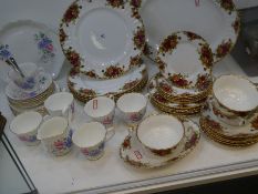 A Small quantity of Royal Albert 'Old Country Roses' dinnerware and Royal Albert 'Sweet Pea' teaware