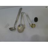 A mix of white metal and silver plated items, with a Dreema Thimble 17, Henry Griffith & Sons possib