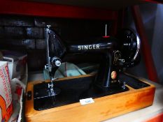 Hand cranked Singer sewing machine