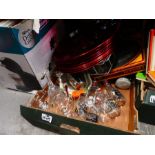 2 Boxes of mixed china and glass to incl. vintage Babycham glasses