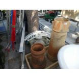 Two chimney pots, two old stone effect sinks and a garden bridge, etc