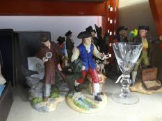 Selection of resin figures depicting literacy characters incl. Fagan, Long John Silver etc