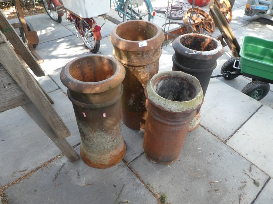Four chimney pots