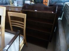 Mahogany floor-standing bookcase, oak example and another