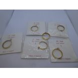 Six 9ct yellow gold Sovereign mounts for charm bracelets, marked 375, each weight 1 gram - gross 5g