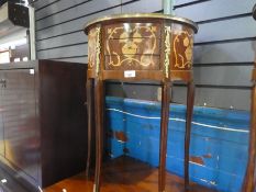 Pair of French style bedside tables each with 3 drawers and ormolu mounts