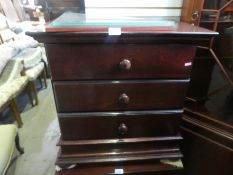 Pair of mahogany 3 drawer bedside chests