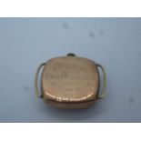9ct yellow gold vintage watch case, Thomas Russell & Son, inscribed Edward Wood & Co Ltd