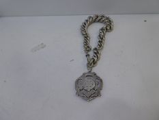 A very large, heavy silver Victorian pocket watch chain.  Very high quality hallmarked Birmingham 19