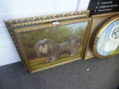 Various paintings of dogs