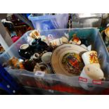 A Box of mixed china figurines etc incl. Wedgwood and Poole