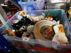 A Box of mixed china figurines etc incl. Wedgwood and Poole