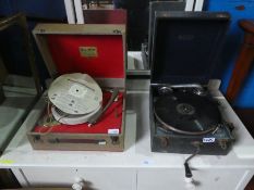 Two vintage cased gramophones