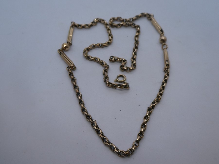 9ct yellow gold neckchain, marked 9ct, 56cm, catch does not open, approx 12.6g - Image 2 of 2