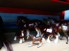 Selection of china horses AF one being Beswick