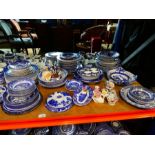 Large quantity of blue and white china from various manufacturers incl. Copeland, Woods and Sons etc