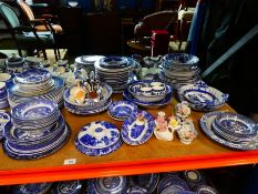 Large quantity of blue and white china from various manufacturers incl. Copeland, Woods and Sons etc