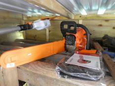 Parker petrol chainsaw, with bag and manual