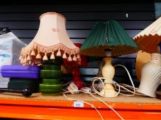 Selection of vintage lamps incl. Mid Century examples