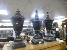 Three modern urn style table lamps and one other lamp - 4