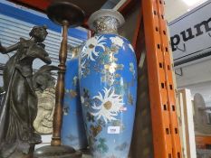 Pair large pottery Oriental design vases