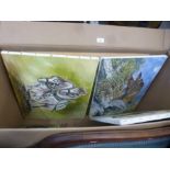 A quantity of paintings by David Painter and others some unframed