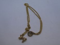 18ct yellow gold neckchain, marked 750, catch broken, hung with a pendant, approx 12.1g