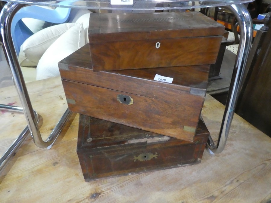 3 Antique mahogany boxes