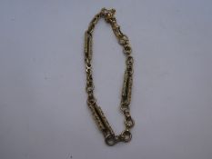 9ct yellow gold bracelet, with safety chain, marked 375, maker SAL, approx 14.6g