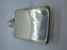 Heavy silver hallmarked flask, London 1950, 9.1ozt