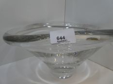 Heavy crystal contemporary fruit bowl and a Continental model of a bird