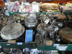 A Large selection of silver plated items to incl. teapots, serving trays, punch bowls etc