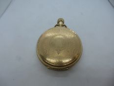 Late 19th/ early 20th  faced gold plated pocket watch, gross weights 106g winds and ticks