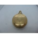 Late 19th/ early 20th  faced gold plated pocket watch, gross weights 106g winds and ticks