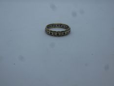 9ct yellow gold garnet and clear stone set ring, marked 375, size Q, approx 2.5g