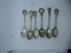 6 Silver hallmarked gold related teaspoons, 2.8ozt