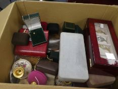 A box of costume, jewellery, watches and similar