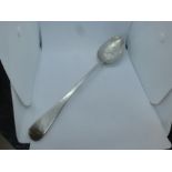 George III silver basting spoon.  Maker's incription WE over WF for William Eley and William Fearn,