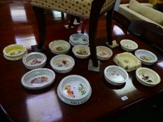 A quantity of old baby plates - 14