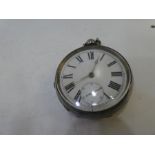 A silver engine turned pocket watch hallmarked Birmingham 1898 Watham Watch Company