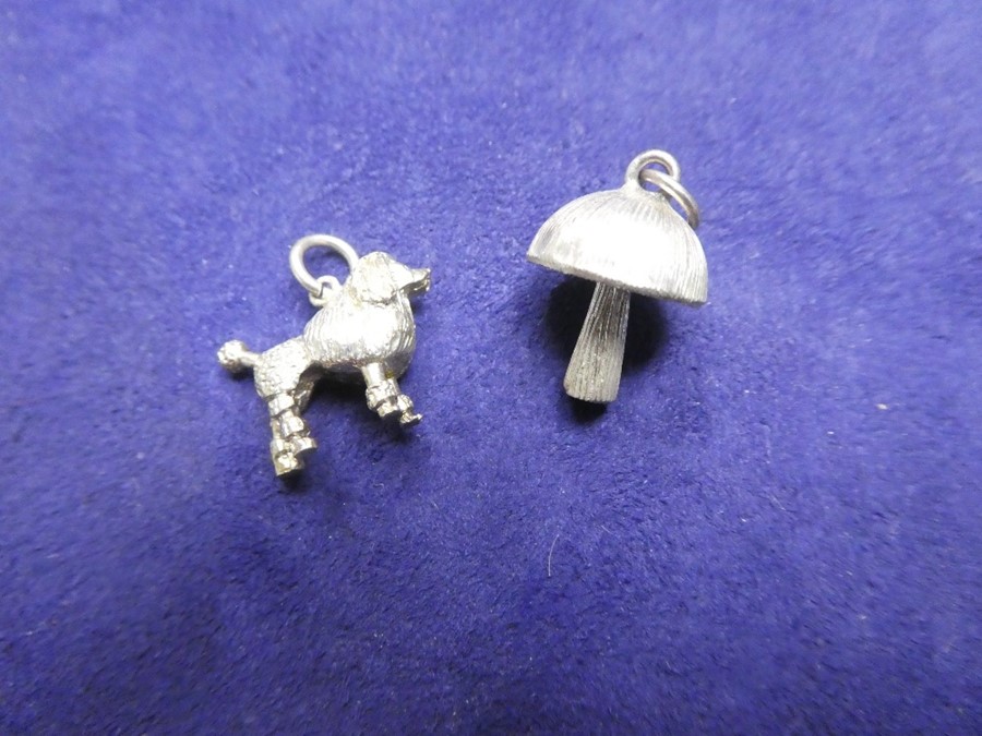 Collection of mainly silver costume jewellery to include, neck chains, charms, greyhound brooch, art - Image 4 of 6