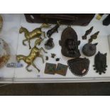 A collection of metal figures, animals and sundry